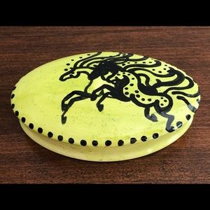 Hand Painted Chartreuse Green Horse Trinket Box